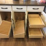 Sloped Pullout Shelf Baking Sheet Storage